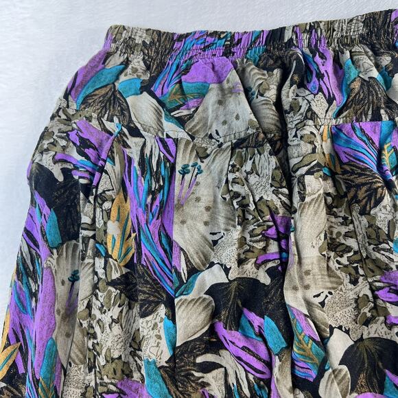 Vtg 90s Mr. K Large Petite LP Pants MC Hammer Floral Tapered Grunge Street Punk - Picture 5 of 15